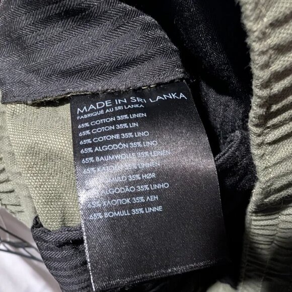 NWT Club Monaco | Men's Elasticated Linen Blend Trousers in Olive Green - Picture 16 of 16